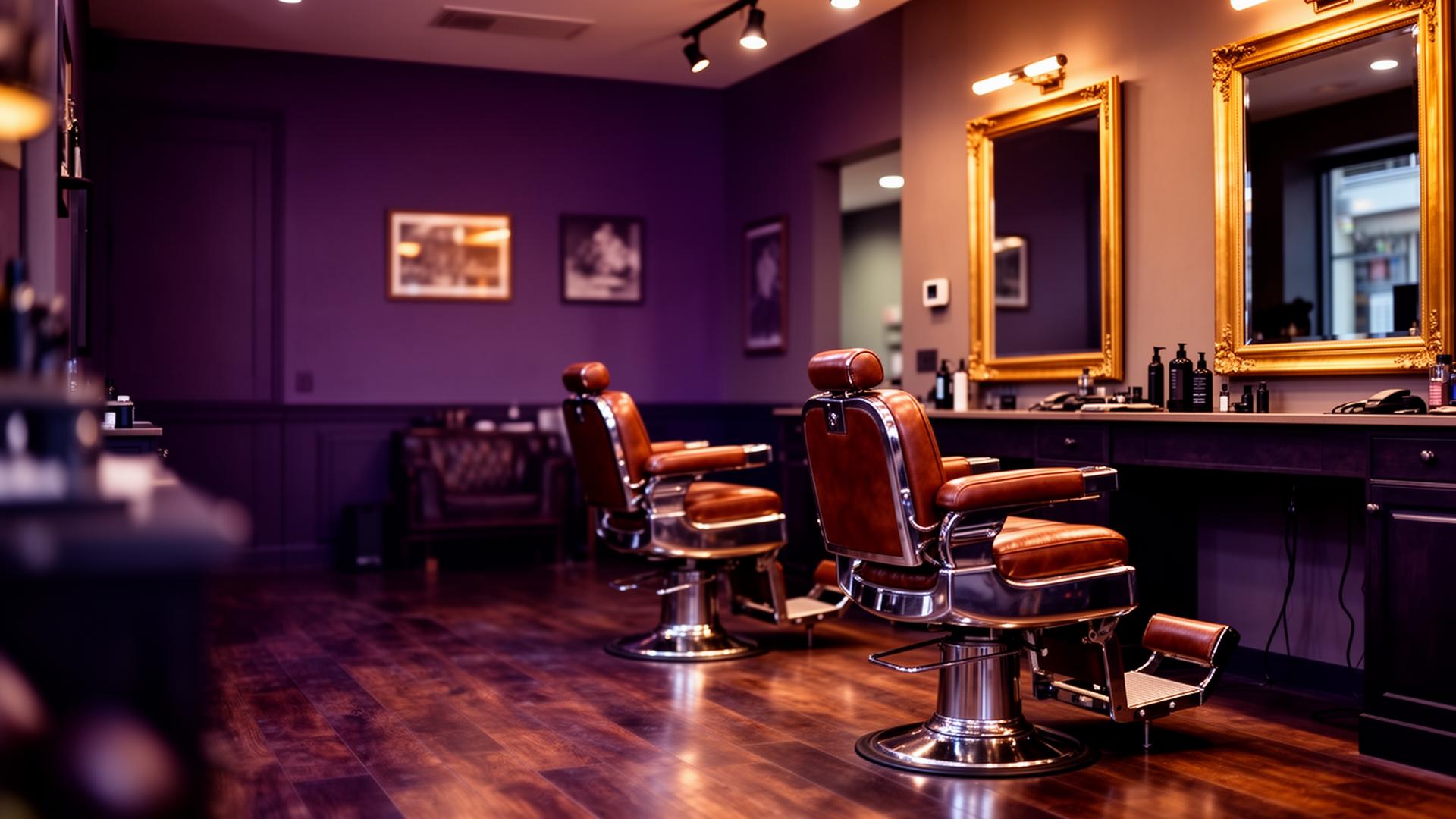 Interior moderno de barbearia